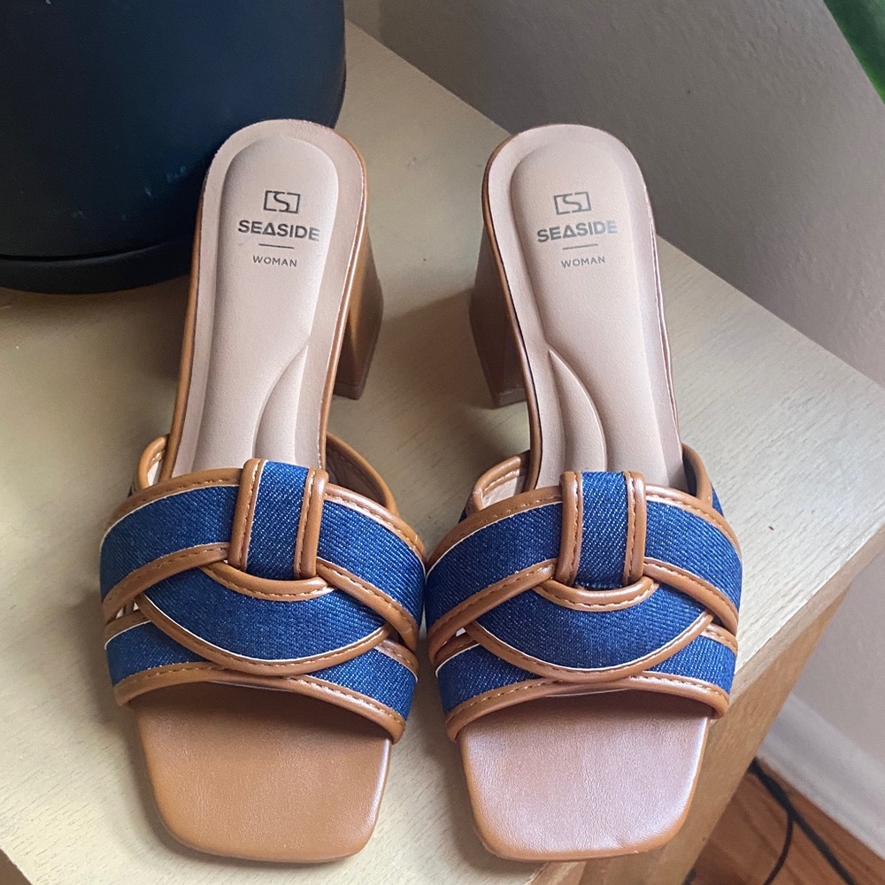 Block heel mule sandal